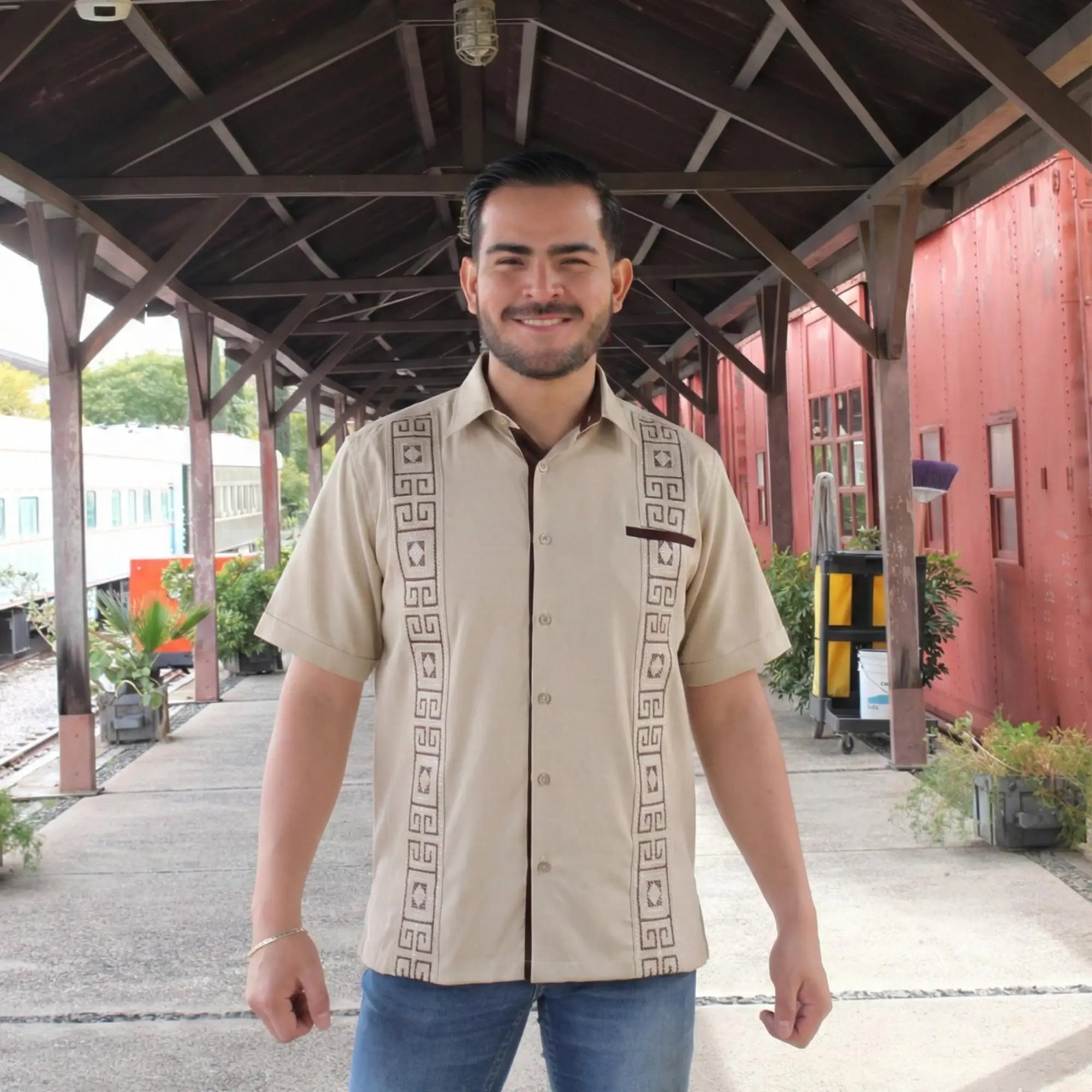 Light Brown Guayabera Shirt Cross Stitch