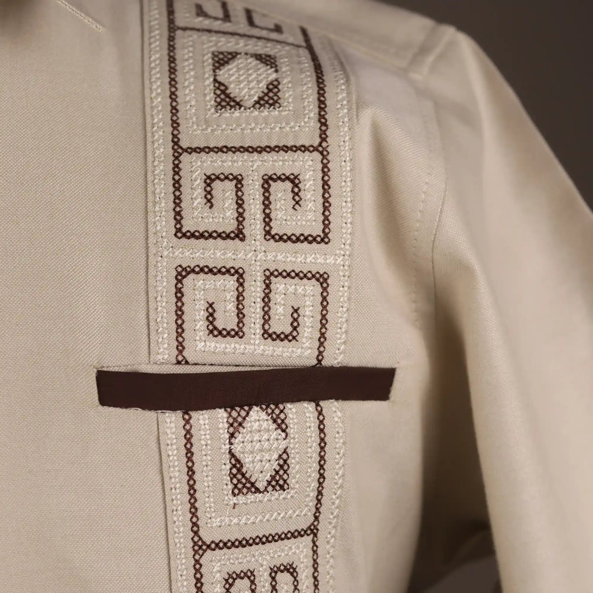 Light Brown Guayabera Shirt Cross Stitch