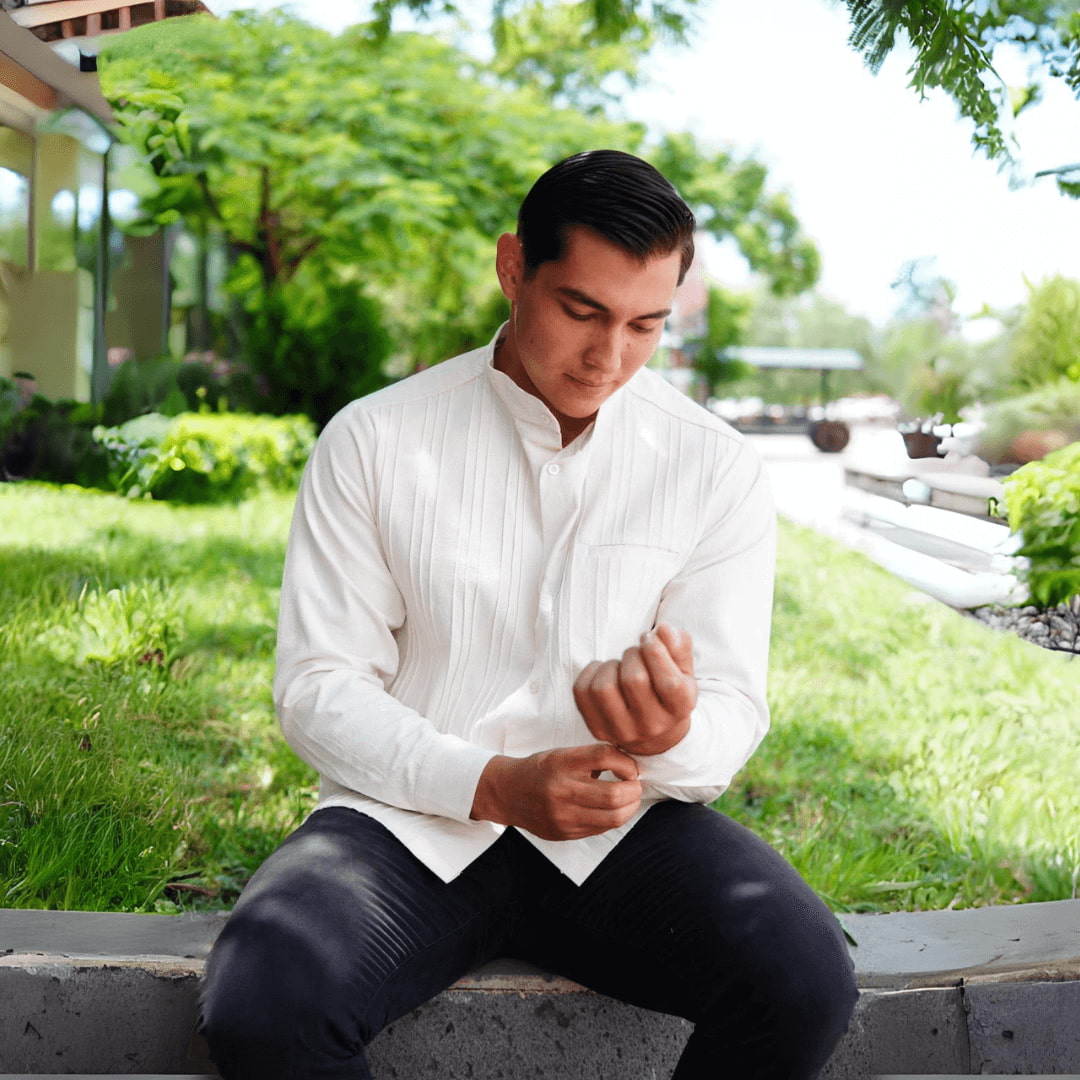Guayabera Shirt Pleats Rustic Blanket