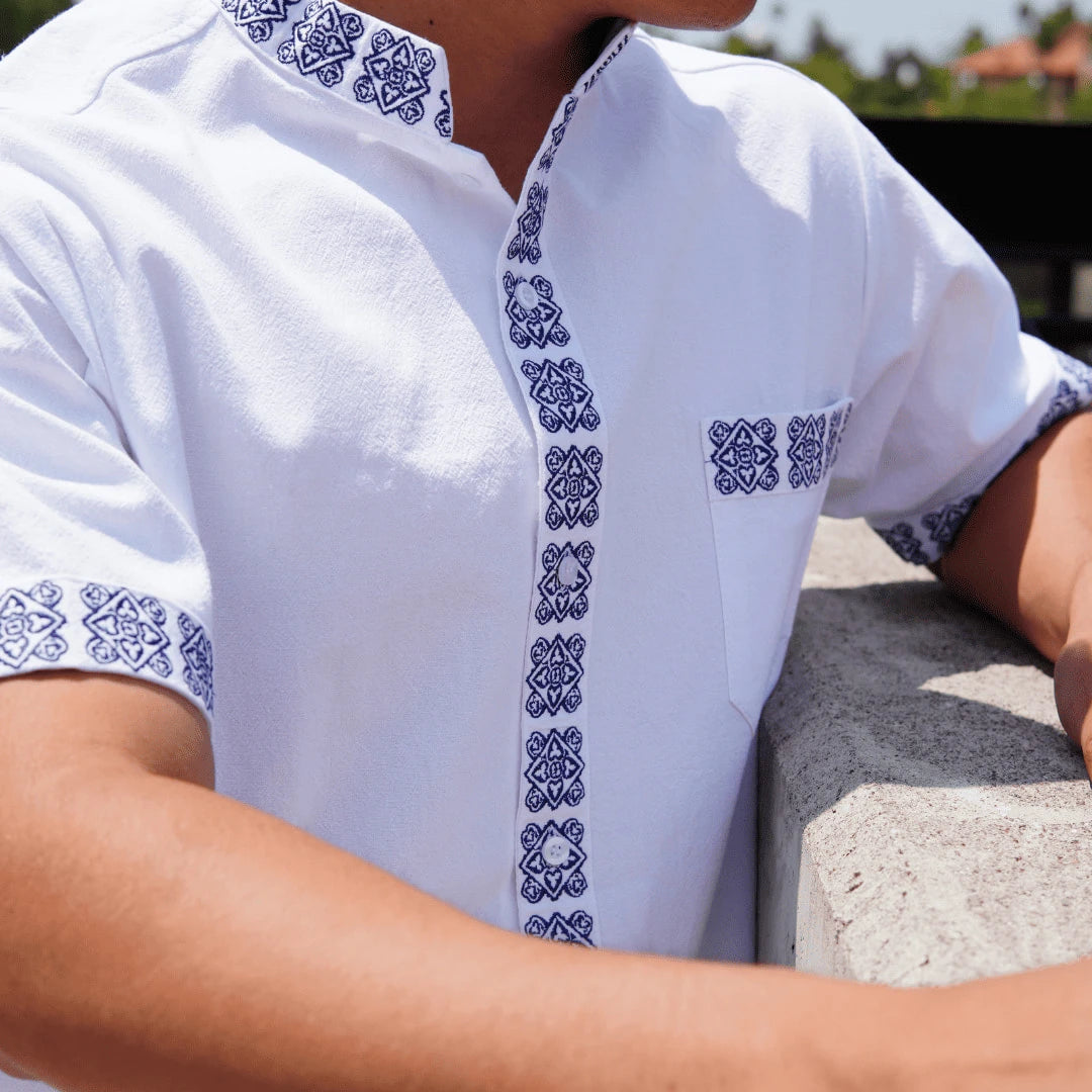 Rustic Talavera Short Sleeve Guayabera Shirt