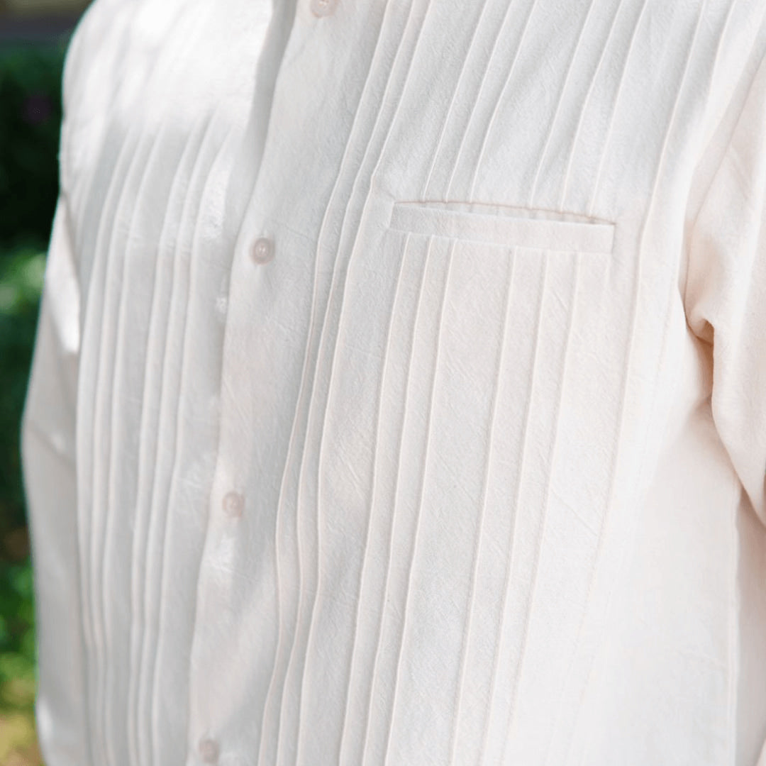Guayabera Shirt Pleats Rustic Blanket