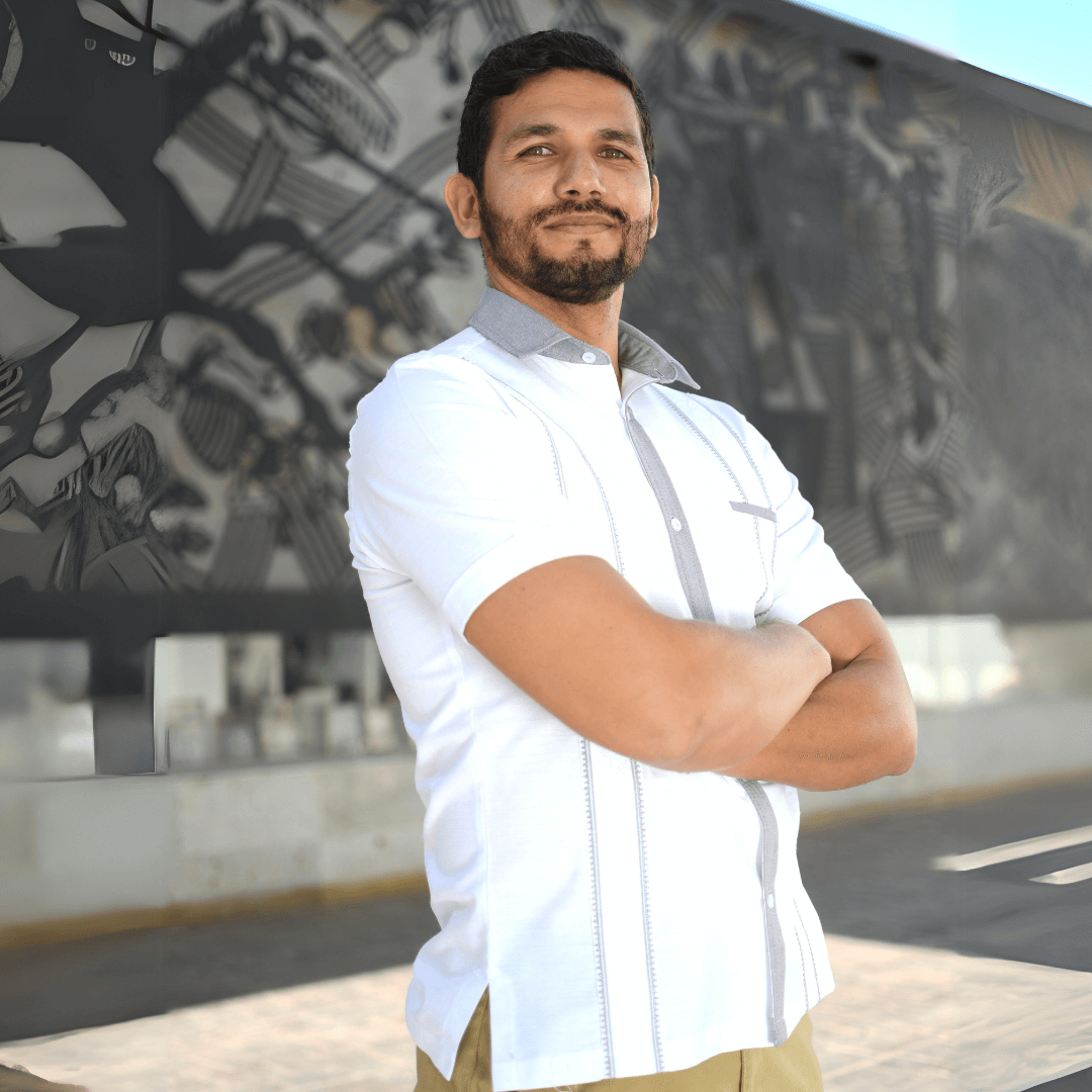 White/Gray Guayabera Shirt
