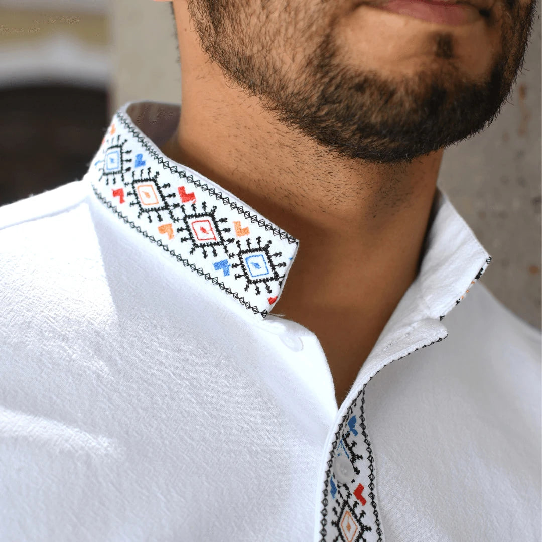 Embroidered Short Sleeve Guayabera Shirt CL
