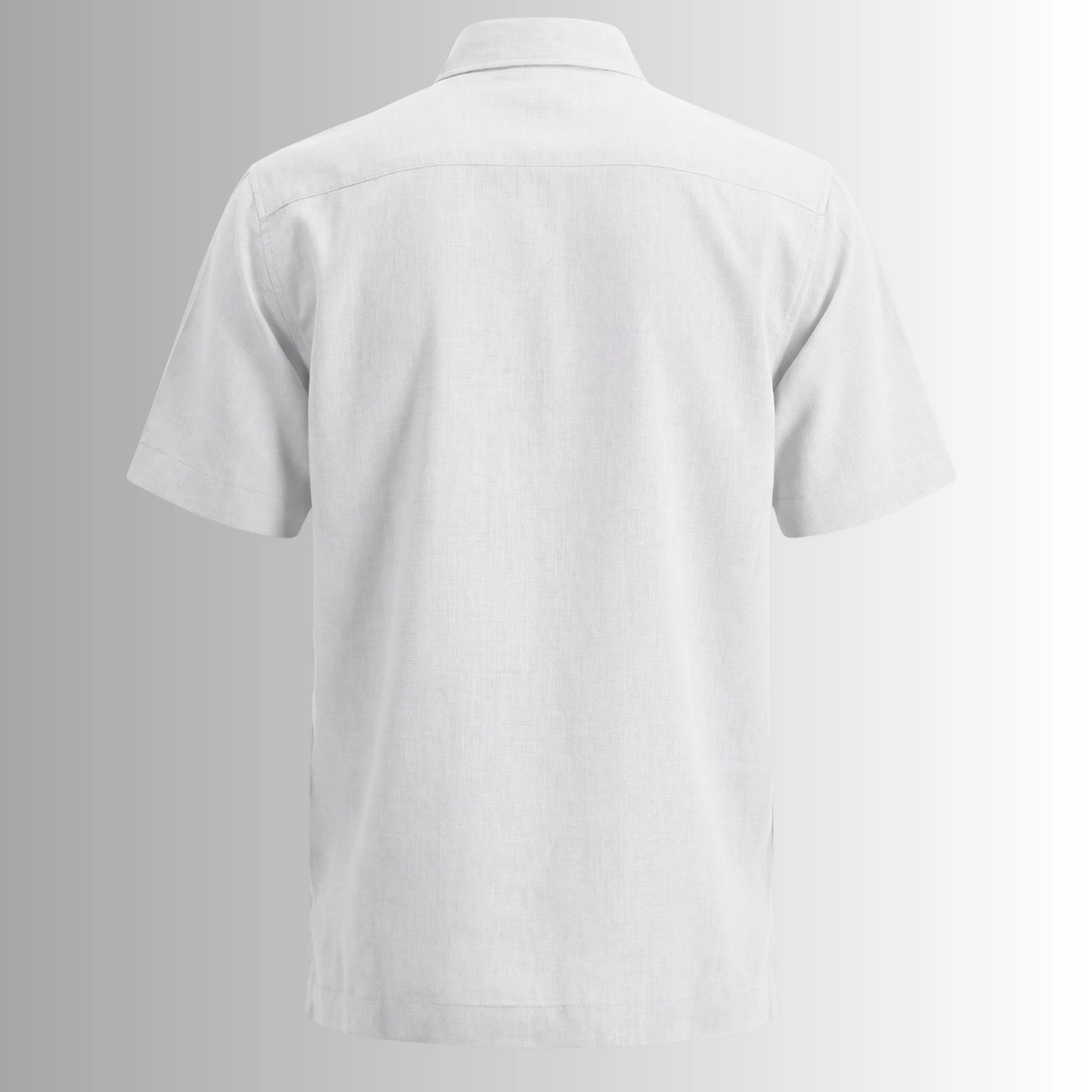 Camisa Guayabera Brisa del Caribe Blanco & Azul Cielo